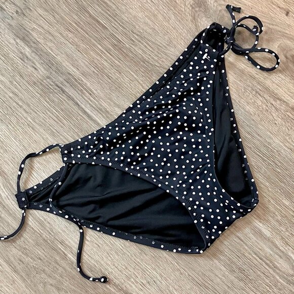 NEW! Victoria’s Secret Polka Dot String Bikini Bottoms, L - Picture 1 of 5